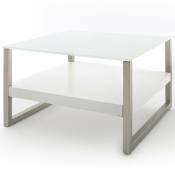 Table basse carrée bera 65 x 65 cm plateau en verre,