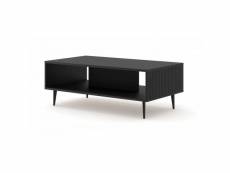 Table basse ravenna avec pieds noirs - noir mat - l 90 x p 60 x h 43 cm