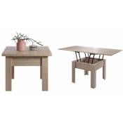 Table extensible rectangle 70 à 140cm bois clair Jona