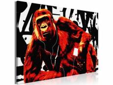 Tableau pop art monkey 1 pièce narrow red taille 120