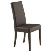 Toscohome - Chaise standard en similicuir marron - Nancy