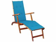 Vidaxl chaise de terrasse avec repose-pied et coussin
