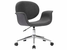 Vidaxl chaise pivotante de bureau gris tissu 3054827