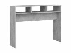 Vidaxl table console gris béton 105x30x80 cm aggloméré