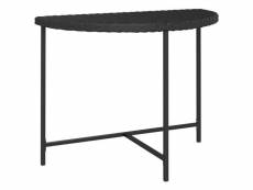 Vidaxl table de jardin noir 100x50x75 cm résine tressée