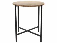 Ambiance table d'appoint ronde bois et métal 45 cm