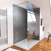 Aurlane - Ensemble complet douche à l'Italiennne avec Receveur 120x90 + Paroi miroir + Panneaux muraux