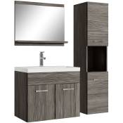 Badplaats - Meuble de salle de bain Montreal 60 cm lavabo Chene Gris - Armoire - Chene gris