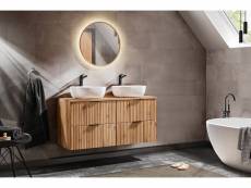 Bobochic meuble de salle de bain 120 cm hilona avec vasques à poser chêne