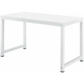 Bureau réglable poste de travail table bois mélaminé 120 cm blanc - Blanc