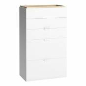 Calicosy - Commode 5 tiroirs blanche - 4YOU - Blanc