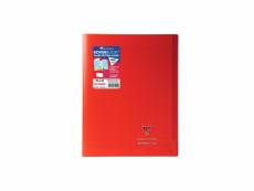 Clairefontaine - cahier piqûre koverbook - 24 x 32 - 96 pages seyes - couverture polypro translucide - rouge