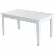 Cotecosy - Table de salle à manger avec rangement Fiorita 145cm Blanc - Blanc