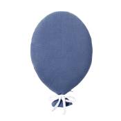 Coussin bébé coton tricoté ballon bleu 40x25 cm