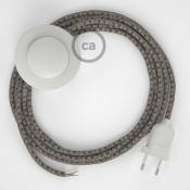 Creative Cables - Cordon pour lampadaire, câble RD64 Losange Anthracite 3 m. Choisissez la couleur de la fiche et de l'interrupteur! | Blanc