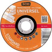 Disque à tronçonner standard - Ø 115 mm - Universel - SCID