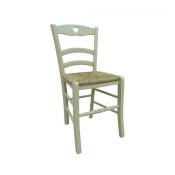 Dmora Chaise classique en bois, pour salle à manger, cuisine ou salon, Made in Italy, cm 45x47h88, Assise h cm 46, Couleur sable, avec emballage