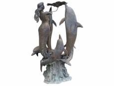 Fontaine dauphin en bronze coulé