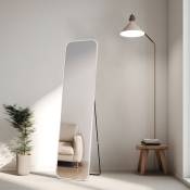 Grand Miroir Mural, Miroir sur Pied 160 x 37 cm, Miroir de Sol, Miroir Style Industriel Moderne (Cadre Chrome) - Heilmetz