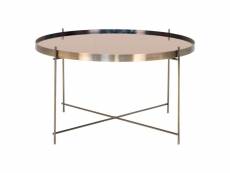 House nordic table basse scarlett 70x40 cm rond laiton
