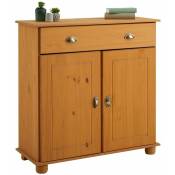 Idimex - Buffet colmar commode bahut vaisselier meuble bas rangement avec 1 tiroir et 2 portes, en pin massif teinté et ciré - Finition cirée/coloris