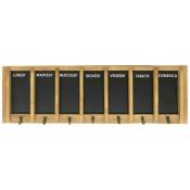 Iperbriko - Tableau noir semaine avec cintre en bois 7 places et craie cm80x25x4