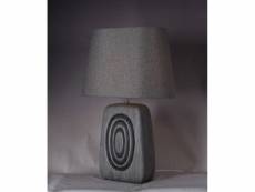 Lampe à poser effet bois gris brun - circle 70587274