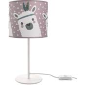 Lampe d'enfant Lampe de table Chambre d'enfant Lampe avec motif Lama, E14 Blanc, Rose (Ø18 cm) - Paco Home