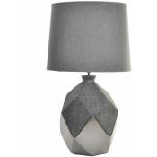 Lampe Dolomite arrondie argentée 60 cm
