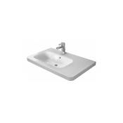 Lavabo meuble Duravit durastyle vasque gauche sans trop plein plage de robinettrie 800x480mm 1 trou de robinetterie blanc