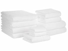 Lot de 11 serviettes de bain en coton blanc atai 245468