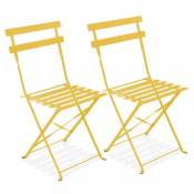 Lot de 2 chaises pliantes en acier jaune - Jaune