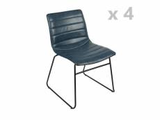 Lot de 4 chaises design industriel brooklyn - bleu