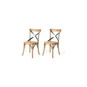 M-s - Lot de 2 chaises bistrot 50x55x88 cm en bois