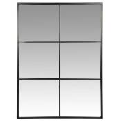 Miroir rectangulaire fenêtre en métal noir 60x80
