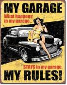 My Garage My Rules signe d'acier (de pt yellow)