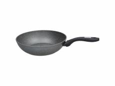 Mythos wok 28 cm en aluminium gris