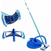 Nettoyeur pour planchers de piscine piscine kit de nettoyage pour piscine - Bleu - Arebos