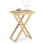 Relaxdays - Table d'appoint pliable bambou table de