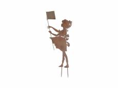 Statue de jardin silhouette en fer petite fille 40 x 92 cm