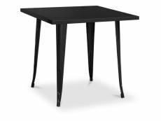 Table à manger carrée design industriel - stylix noir