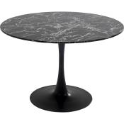 Table à manger ronde 4 personnes en marbre et acier