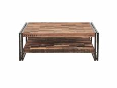 Table basse en bois carrée 100 cm - industry - l 100 x l 100 x h 35 - neuf