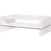 Table basse rectangulaire -MDF- Blanc laqué - Style