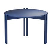 Table basse ronde en pin bleu cobalt 60x40cm Sticks - Karup Design