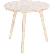 Table d'appoint ronde en bois de manguier coloris naturel - diamètre 50,5 x hauteur 47,50 cm Pegane
