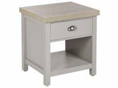 Table de chevet avec tiroir gris et bois clair clio 294911