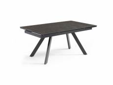 Table extensible 160-240 cm céramique gris foncé pieds inclinés - utah 08