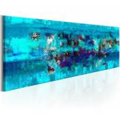Tableau océan abstrait - 135 x 45 cm - Bleu et Bronze