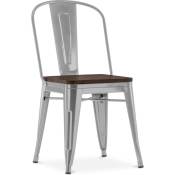 Tolix Style - Chaise de salle à manger - Design Industriel - Bois et Acier - Stylix Gris clair - Bois, Acier - Gris clair